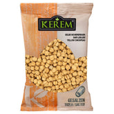 Kerem - Yellow Chickpeas - 225g in a bag on a white background.